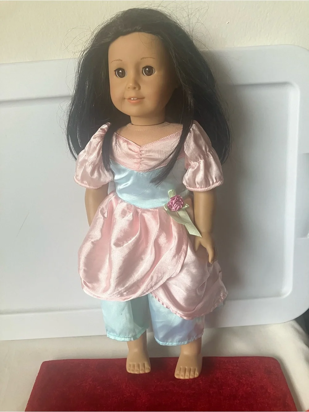 American Girl Truly Me 25 Doll Black Hair Brown Eyes Cecile Rey Parlor Gown 18